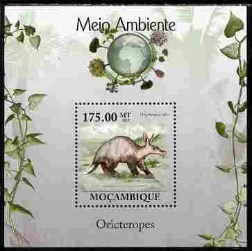 Mozambique 2010 The Environment - Aardvarks perf souvenir sheet unmounted mint Michel BL 306, stamps on animals, stamps on aardvarks, stamps on environment, stamps on 