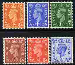 Great Britain 1950-52 KG6 colours changed set of 6 unmounted mint SG 503-8, stamps on , stamps on  kg6 , stamps on 