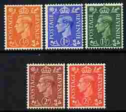 Great Britain 1950-52 KG6 colours changed set of 5 with inverted watermarks unmounted mint & good perfs SG 503wi-507wi, stamps on , stamps on  stamps on , stamps on  stamps on  kg6 , stamps on  stamps on 