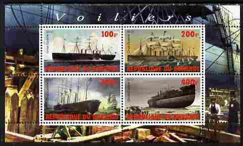 Burundi 2010 The Great Eastern perf sheetlet containing 4 values unmounted mint, stamps on ships, stamps on brunel