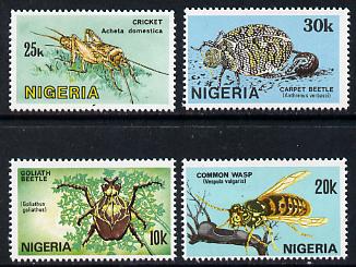 Nigeria 1986 Insects set of 4 unmounted mint, SG 528-31*, stamps on insects