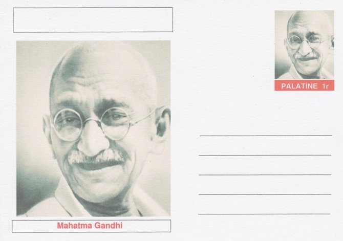 Palatine (Fantasy) Personalities - Mahatma Gandhi postal stationery card unused and fine, stamps on personalities, stamps on gandhi, stamps on constitutions