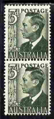 Australia 1950-52 King George 6th 3d coil pair unmounted mint, SG 237da, stamps on , stamps on  stamps on , stamps on  stamps on  kg6 , stamps on  stamps on 