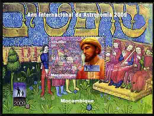 Mozambique 2010 Maimonides & Astronomy perf souvenir sheet unmounted mint. Note this item is privately produced and is offered purely on its thematic appeal, stamps on personalities, stamps on space, stamps on astronomy, stamps on judaica, stamps on judaism