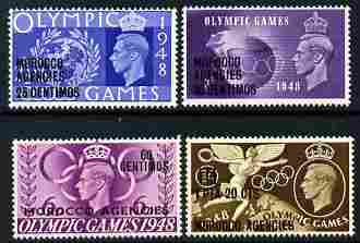 Morocco Agencies - Spanish Currency 1948 KG6 Olympic Games perf set of 4 unmounted mint, SG 178-81, stamps on , stamps on  kg6 , stamps on olympics