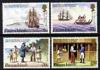 Pitcairn Islands 1983 175th Anniversary of Settlers set of 4 unmounted mint, SG 238-41, stamps on , stamps on  stamps on explorers