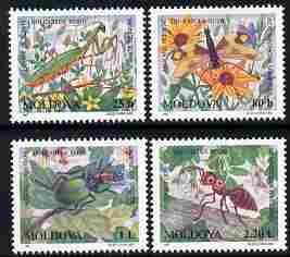 Moldova 1997 Insects in the Red Book perf set of 4 unmounted mint, SG 250-3, stamps on insects