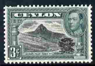 Ceylon 1938-49 KG6 Adams Peak 3c P11.5 x 11 unmounted mint SG387d, stamps on , stamps on  kg6 , stamps on tourism