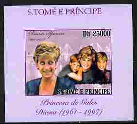 St Thomas & Prince Islands 2010 Diana Princess of Wales #3 with the Princes individual imperf deluxe sheet unmounted mint. Note this item is privately produced and is offered purely on its thematic appeal, stamps on , stamps on  stamps on personalities, stamps on  stamps on diana, stamps on  stamps on royalty, stamps on  stamps on william, stamps on  stamps on harry