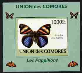 Comoro Islands 2009 Butterflies #1 individual imperf deluxe sheet unmounted mint. Note this item is privately produced and is offered purely on its thematic appeal, it ha..., stamps on butterflies