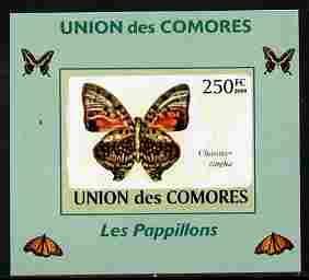 Comoro Islands 2009 Butterflies #2 individual imperf deluxe sheet unmounted mint. Note this item is privately produced and is offered purely on its thematic appeal, it ha..., stamps on butterflies