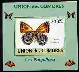 Comoro Islands 2009 Butterflies #5 individual imperf deluxe sheet unmounted mint. Note this item is privately produced and is offered purely on its thematic appeal, it has no postal validity, stamps on butterflies