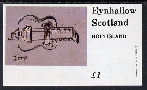 Eynhallow 1982 Early Musical Instruments (Lyre) imperf souvenir sheet (£1 value) unmounted mint, stamps on music, stamps on musical instruments