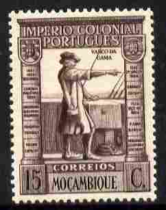 Mozambique 1938 Vasco da Gama 15c brown-purple & black unmounted mint SG354, stamps on , stamps on  stamps on explorers