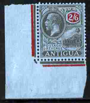 Antigua 1921-29 KG5 Script CA 2s6d black & red on blue mounted mint corner single SG 78, stamps on , stamps on  kg5 , stamps on 