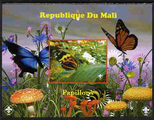 Mali 2010 Butterfles #2 imperf s/sheet with Fungi & Scouts Logo unmounted mint. Note this item is privately produced and is offered purely on its thematic appeal, stamps on , stamps on  stamps on butterflies, stamps on  stamps on fungi, stamps on  stamps on scouts