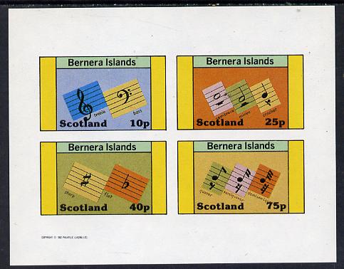 Bernera 1982 Musical Notes imperf set of 4 values unmounted mint, stamps on , stamps on  stamps on music