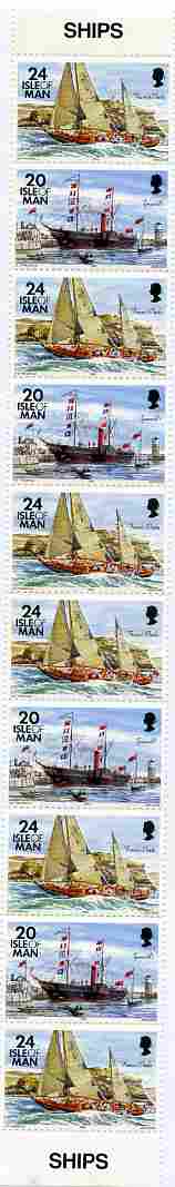 Isle of Man 1993-97 Ships booklet pane containing 20p x 4 & 24p x 6 unmounted mint SG 543b, stamps on , stamps on  stamps on ships, stamps on  stamps on transport