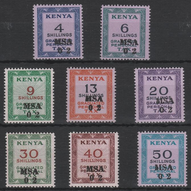 Kenya Personal Tax Stamp set of 8 unmounted mint, stamps on 