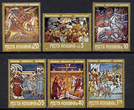 Rumania 1971 Frescoes from Moldavian Monasteries #3 set of 6 unmounted mint, Mi 2992-97, SG 3872-77, stamps on , stamps on  stamps on arts, stamps on  stamps on religion