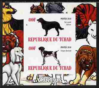 Chad 2010 Dogs #4 imperf sheetlet containing 2 values unmounted mint, stamps on , stamps on  stamps on dogs