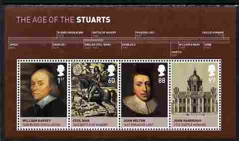 Great Britain 2010 The Age of the Stuarts perf m/sheet unmounted mint , stamps on royalty