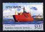 Australian Antarctic Territory 1991 RSV Aurora Australis $1.20 overprinted SPECIMEN unmounted mint SG 89s