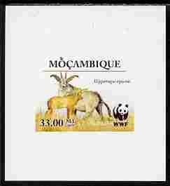 Mozambique 2009 WWF - Antelope Hippotragus equinus individual imperf deluxe sheetlet # 3 unmounted mint. Note this item is privately produced and is offered purely on its thematic appeal , stamps on animals, stamps on  wwf , stamps on antelope