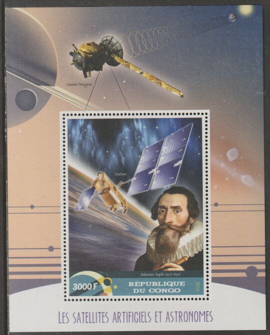 Congo 2016 Space Astronomers perf m/sheet containing one value unmounted mint, stamps on space, stamps on personalities