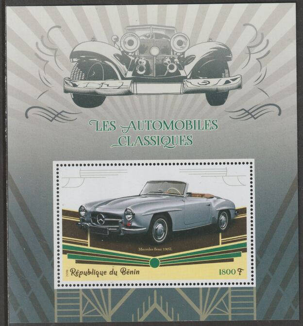 Benin 2019 Classic Cars perf m/sheet containing one value unmounted mint, stamps on cars