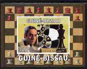Guinea - Bissau 2008 Chess Champions - Gary Kasparov individual imperf deluxe sheetlet unmounted mint. Note this item is privately produced and is offered purely on its t..., stamps on personalities, stamps on chess