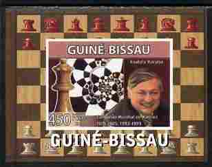 Guinea - Bissau 2008 Chess Champions - Anatoly Karpov individual imperf deluxe sheetlet unmounted mint. Note this item is privately produced and is offered purely on its thematic appeal , stamps on , stamps on  stamps on personalities, stamps on  stamps on chess