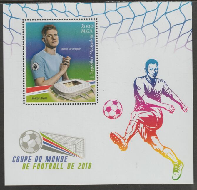 Madagascar 2018 World Cup Football #1 perf sheet containing one value unmounted mint, stamps on personalities, stamps on football