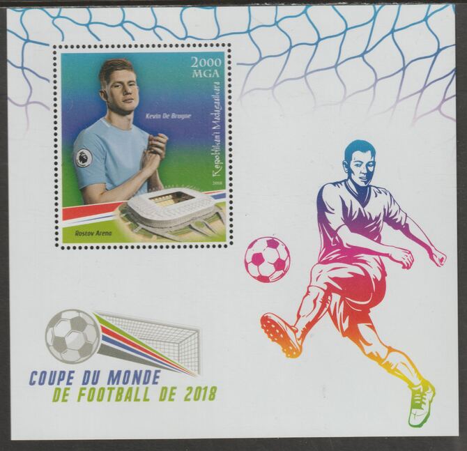 Madagascar 2018 World Cup Football #1 perf sheet containing one value unmounted mint, stamps on personalities, stamps on football