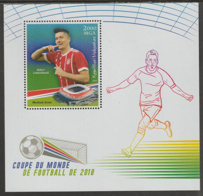 Madagascar 2018 World Cup Football #6 perf sheet containing one value unmounted mint, stamps on personalities, stamps on football