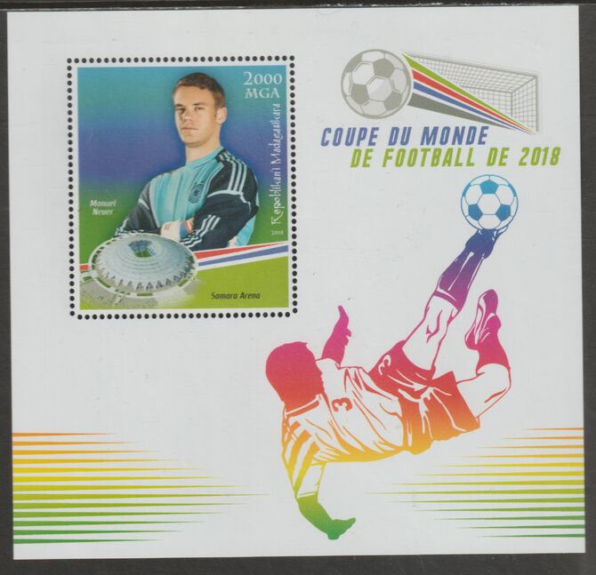Madagascar 2018 World Cup Football #8 perf sheet containing one value unmounted mint, stamps on personalities, stamps on football