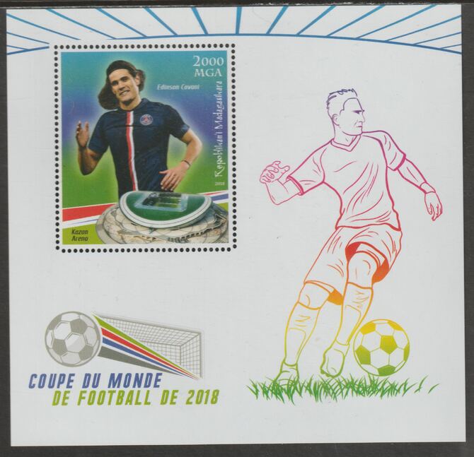 Madagascar 2018 World Cup Football #9 perf sheet containing one value unmounted mint, stamps on personalities, stamps on football