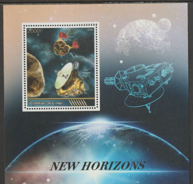 Congo 2015 Space - New Horizons #2 perf sheet containing one value unmounted mint, stamps on , stamps on  stamps on space, stamps on  stamps on 