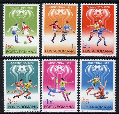 Rumania 1978 Football World Cup set of 6 unmounted mint, Mi 3506-11, stamps on , stamps on  stamps on football   sport