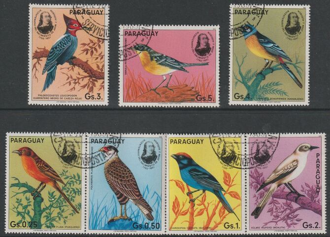 Paraguay 1985 Birds perf set of 7 fine cds used, stamps on , stamps on  stamps on birds