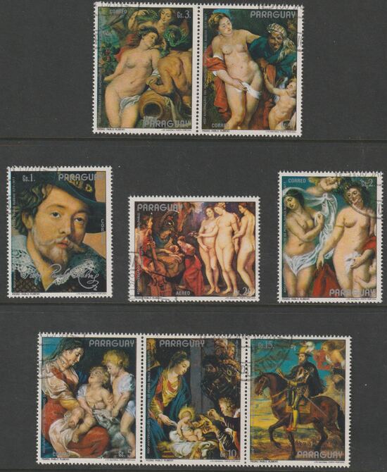 Paraguay 1978 Paintings by Rubens #1 perf set of 8 fine cds used, stamps on , stamps on  stamps on arts, stamps on  stamps on rubens