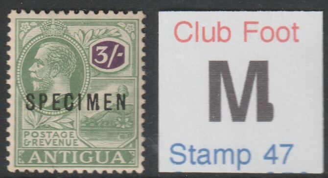 ANTIGUA 1921 KG5 Script CA 1/2d overprinted SPECIMEN with gum and only about 400 produced, stamps on , stamps on  stamps on 