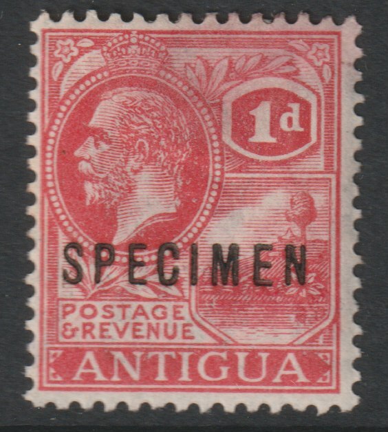 ANTIGUA 1921 KG5 Script CA 1d overprinted SPECIMEN with gum and only about 400 produced, stamps on 