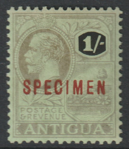 ANTIGUA 1921 KG5 MCA 1s overprinted SPECIMEN with gum and only about 400 produced, stamps on 