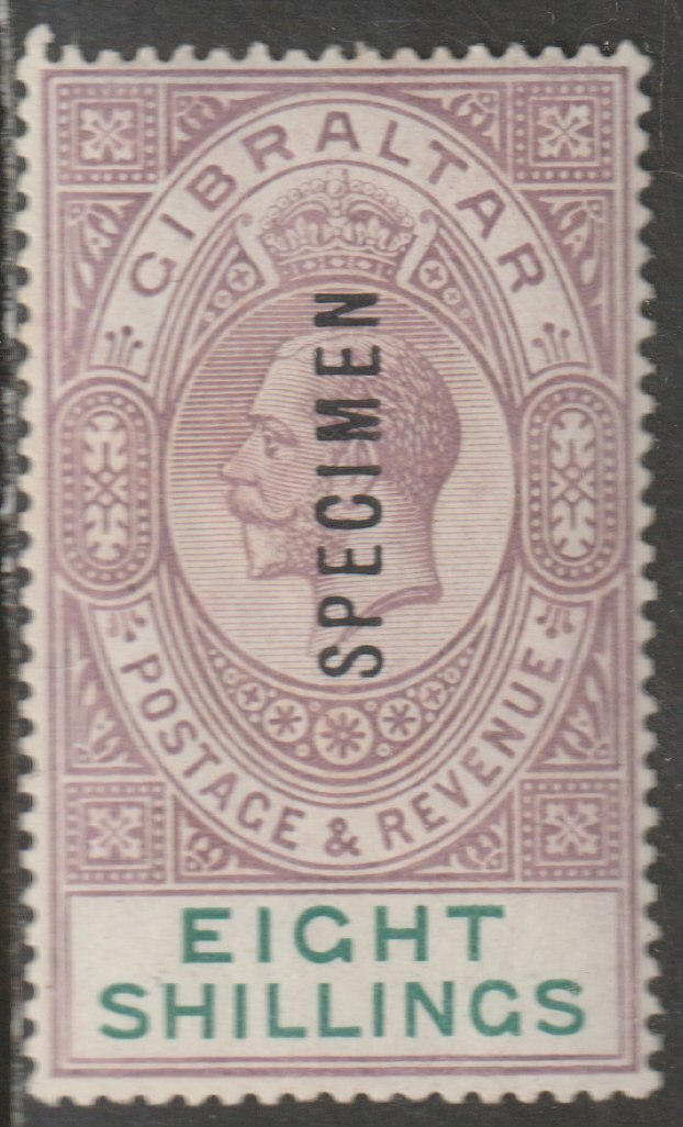 GIBRALTAR 1924 KG5 8s overprinted SPECIMEN fine with gum and only about 400 produced SG 101s, stamps on , stamps on  stamps on 