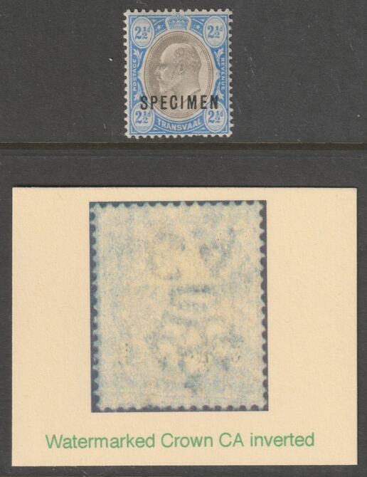 TRANSVAAL 1902 KE7 2.5d overprinted SPECIMEN fine with gum with INVERTED WATERMARK - SG247ws, stamps on 