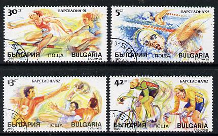 Bulgaria 1990 Olympic Games cto used set of 4, SG 3694-97, Mi 3846-49*, stamps on , stamps on  stamps on olympics    sport    swimming     handball     hurdles      bicycles