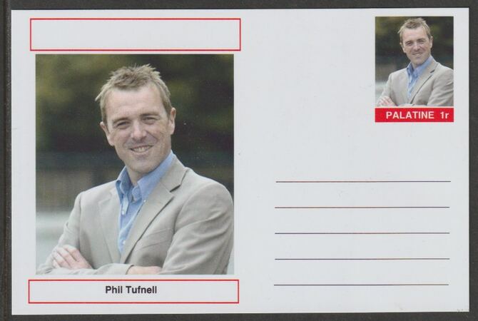 Palatine (Fantasy) Personalities - Phil Tufnell (cricket) postal stationery card unused and fine, stamps on , stamps on  stamps on personalities, stamps on  stamps on sport, stamps on  stamps on cricket