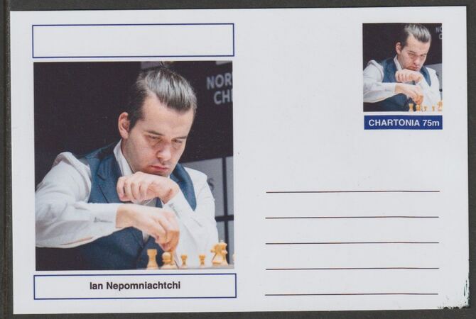 Palatine (Fantasy) Personalities - Ian Nepomniachtchi (chess) postal stationery card unused and fine, stamps on , stamps on  stamps on personalities, stamps on  stamps on sport, stamps on  stamps on chess