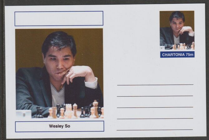 Palatine (Fantasy) Personalities - Wesley So (chess) postal stationery card unused and fine, stamps on , stamps on  stamps on personalities, stamps on  stamps on sport, stamps on  stamps on chess